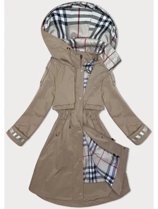 Dámska tenká parka s kapucňou BH Forever light khaki(3) (BH-2403) Dámska tenká parka s kapucňou BH Forever light khaki(3) (BH-2403)