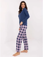 Dámske bavlnené pyžamo s kockovanými nohavicami Goodlookin navy blue/pink (004) Dámske bavlnené pyžamo s kockovanými nohavicami Goodlookin navy blue/pink (004)