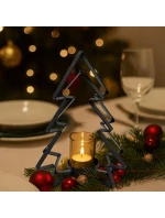 KOVOVÝ SVIETNIK 31,5 CM VIANOČNÝ STROMČEK SĽUDA