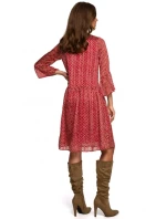 S237 Šifónové šaty so zaväzovaním pri krku - model 1