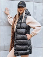 Dámska dlhá prešívaná zimná vesta NOMADNECTAR čierna FashionStreet TY3843