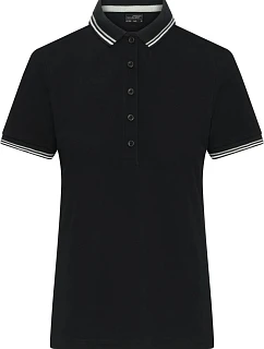 Daiber JN 1305 Dámske ťažké piqué polo s prúžkami 02.1305 čierna/biela/sivá