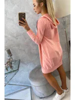 Mikina s kapucňou lososová