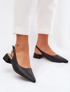 Plecione Sandały Damskie Na Delikatnym Obcasie Czarne Jorela