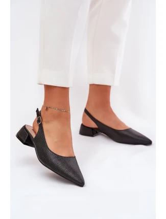 Plecione Sandały Damskie Na Delikatnym Obcasie Czarne Jorela