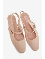 Materiálové Dámské Baleríny S Páskem Selrene