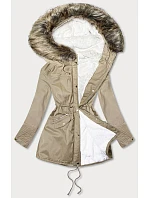 Dámska zimná bunda s kapucňou Bear Beige (7602BIG) Dámska zimná bunda s kapucňou Bear Beige (7602BIG)