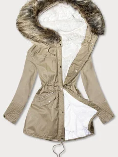 Dámska zimná bunda s kapucňou Bear Beige (7602BIG)