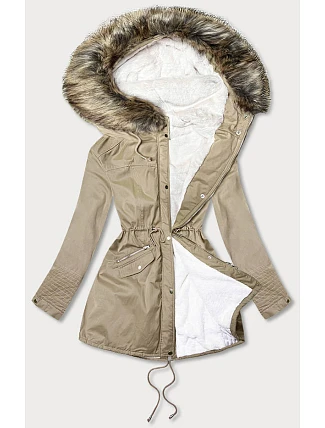 Dámska zimná bunda s kapucňou Bear Beige (7602BIG) Dámska zimná bunda s kapucňou Bear Beige (7602BIG)