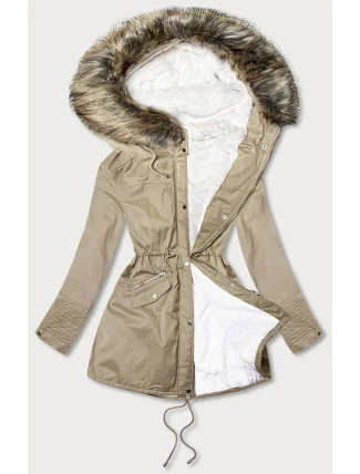Dámska zimná bunda s kapucňou Bear Beige (7602BIG) Dámska zimná bunda s kapucňou Bear Beige (7602BIG)