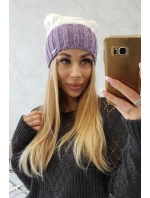Paris fleecová čiapka K212 biela+fialová