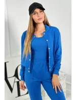 Set 3 v 1 mikina s cvočkami + top + nohavice nevädza modrá Set 3 v 1 mikina s cvočkami + top + nohavice nevädza modrá