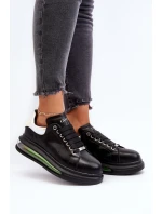 Sneakersy Damskie Skórzane GOE NN2N4030 Czarne