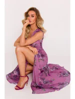 M781 Šifonové maxi šaty s rozparkom na nohách - model 3 M781 Šifonové maxi šaty s rozparkom na nohách - model 3