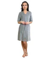 Dámsky župan so zipsom DE LAFENSE 431 Velúr M-4XL