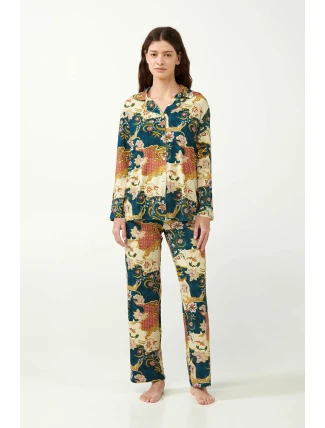 Vamp - Kvetinové pyžamo s gombíkmi 21074 - Vamp