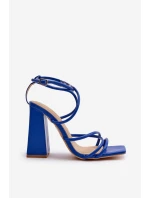 Modne Sandały Na Obcasie Niebieskie Josette