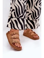 Klapki Damskie Z Paskami I Klamrami Camel Uliri