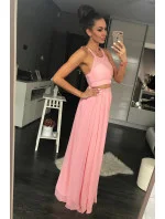 Dámske plesové dlhé šaty PINK BOOM ružové - Ružová / L - PINK BOOM