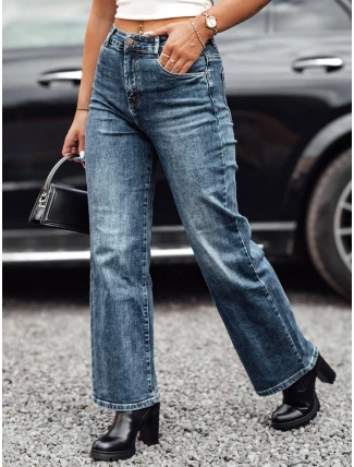 Dámske džínsové nohavice WESTCODE široký vysoký strih modrá FashionStreet UY2212