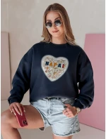 Dámska nadrozmerná mikina so srdcom SERDUCHOVA navy blue FashionStreet BY1439 Dámska nadrozmerná mikina so srdcom SERDUCHOVA navy blue FashionStreet BY1439