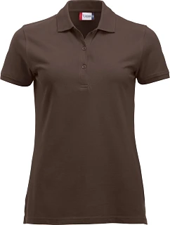 Clique Classic Marion S/S Dámske polo tričko z hrubej bavlny 67.8246 tmavá mokka