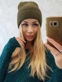 K223 khaki čiapka z mohéru
