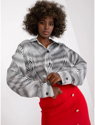 Dámska košeľa-LK-KS-508891-1.55P-biela-čierna Dámska košeľa-LK-KS-508891-1.55P-biela-čierna