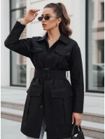 VERMONT dámsky prechodný kabát s viazaním čierny FashionStreet NY0582 VERMONT dámsky prechodný kabát s viazaním čierny FashionStreet NY0582