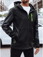 Pánska softshellová bunda s kapucňou čierna FashionStreet TX4464
