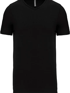 Kariban K 3014 Pánske elastické tričko s výstrihom do V 20.3014 čierne