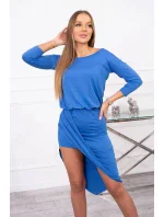 Asymetrické šaty, 3/4 rukávy, nevädzovo modré Asymetrické šaty, 3/4 rukávy, nevädzovo modré