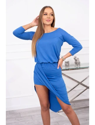 Asymetrické šaty, 3/4 rukávy, nevädzovo modré Asymetrické šaty, 3/4 rukávy, nevädzovo modré