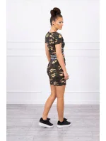 Súprava blúzky so sukňou moro khaki+hnedá