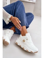 Damskie Buty Sportowe Sznurowane Ocieplane Na Platformie Białe Verioras