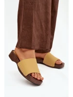 Dámské pantofle s cvoky žluté Terissa