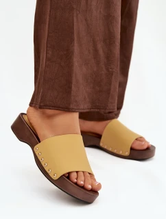 Dámské pantofle s cvoky žluté Terissa