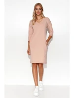 Denné teplákové šaty M779 béžové - Makadamia
