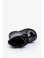 Dětské lakované kotníkové boty na zip, Black Tibbie Dětské lakované kotníkové boty na zip, Black Tibbie