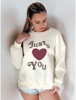 Dámska mikina s potlačou JUST LOVE YOU béžová FashionStreet BY1476