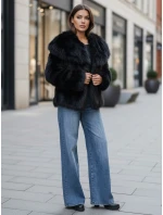 Dámsky krátky čierny kožuch ZARAFIA FashionStreet TY5117z
