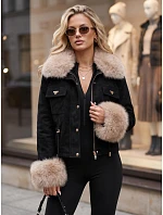 Dámska zimná bunda s kožušinou, čierna, FashionStreet TY5703 Dámska zimná bunda s kožušinou, čierna, FashionStreet TY5703