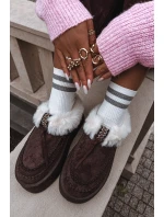 Śniegowce Damskie Z Futerkiem Na Platformie Czekoladowe Rosmira