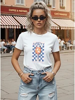 Dámske tričko s potlačou, bavlnené, biele, FashionStreet NX8031RY Dámske tričko s potlačou, bavlnené, biele, FashionStreet NX8031RY