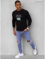 Pánska mikina s potlačou čierna FashionStreet BX5376