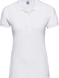 Russell Athletic 566F Dámske elastické polo tričko z piké 10.566F biele