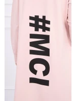 Pláštenka oversize s potlačou tmavo púdrovo ružová