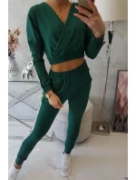 Súprava s ozdobnými pásikmi zelenej farby