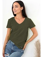 Dámske tričko s krátkym rukávom Serek brown - Off Pink