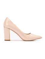 Exkluzívne hnedé lodičky pre ženy na širokom podpätku Exkluzívne hnedé lodičky pre ženy na širokom podpätku